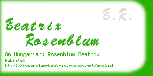 beatrix rosenblum business card